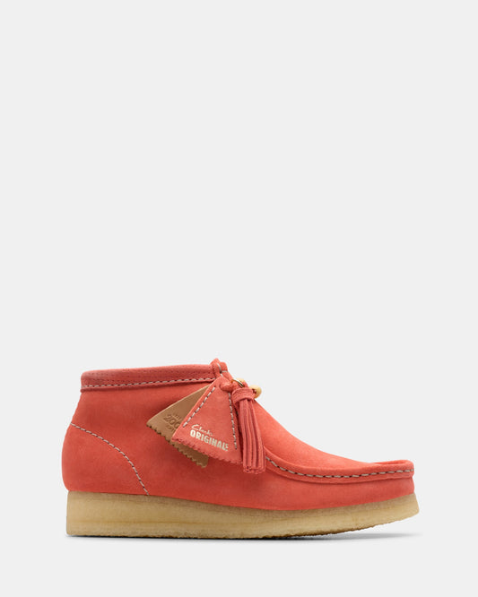 Image of Boots. Productname: Wallabee Boot. (w) Coral Suede in Coral Suede colour by brand - Clarks Originals