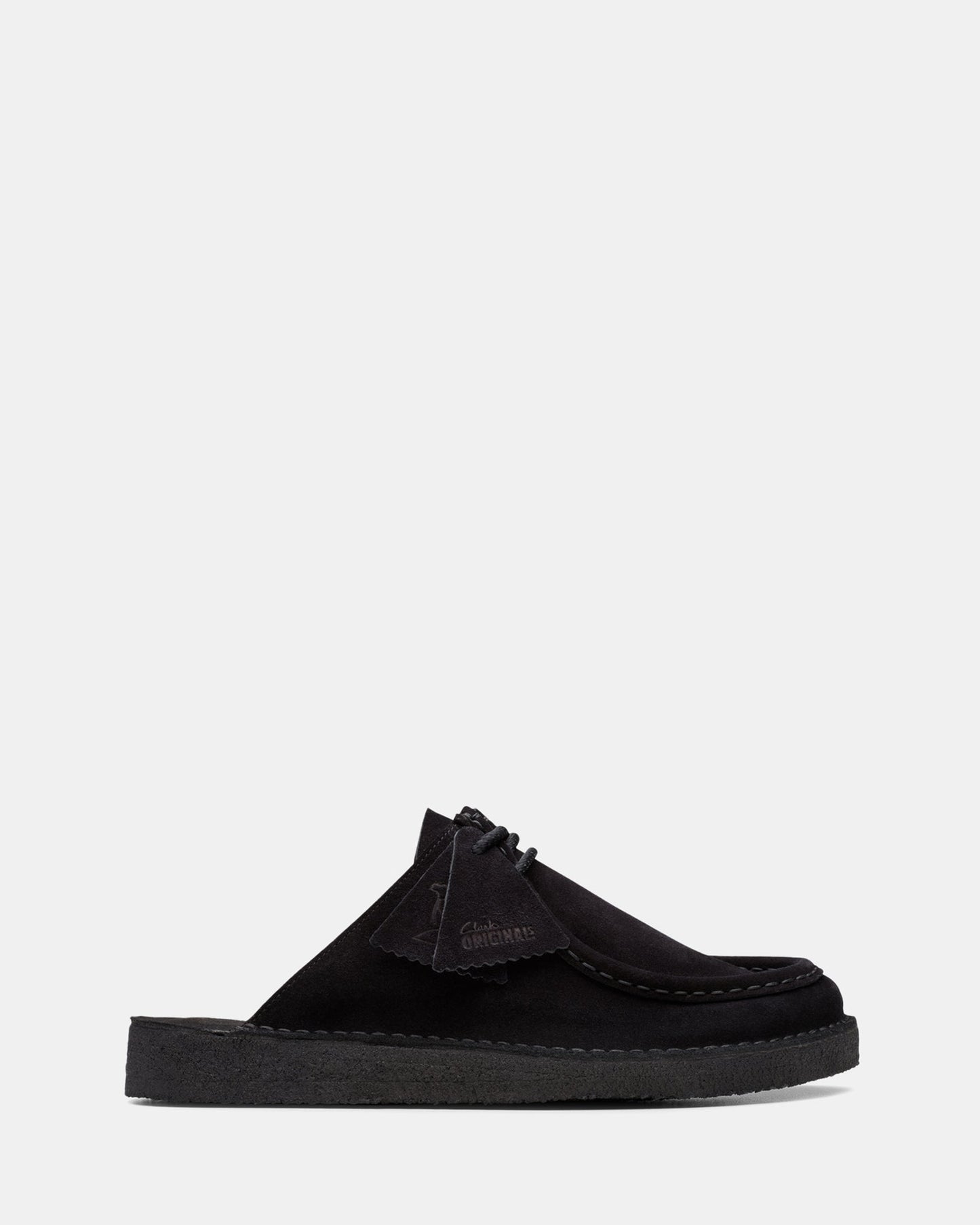 Image of Sandals. Productname: Desert Nomad Mule (m) Black Suede in Black Suede colour by brand - Clarks Originals