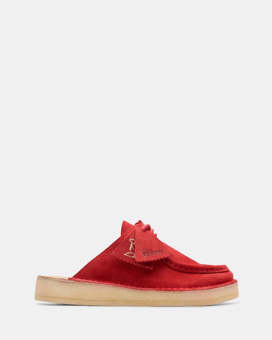 Image of Sandals. Productname: Dsrtnomad Mule (w) Red Suede in Red Suede colour by brand - Clarks Originals