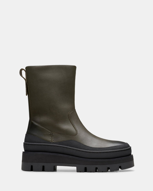 Image of Boots. Productname: Orianna2 Rise Dark Green Leather in Dark Green Leather colour by brand - Clarks