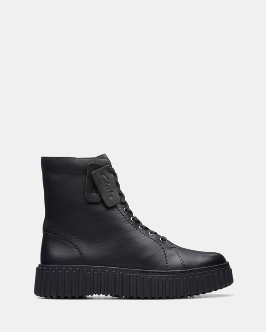 Image of Boots. Productname: Torhill Rise Black Leather in Black Leather colour by brand - Clarks