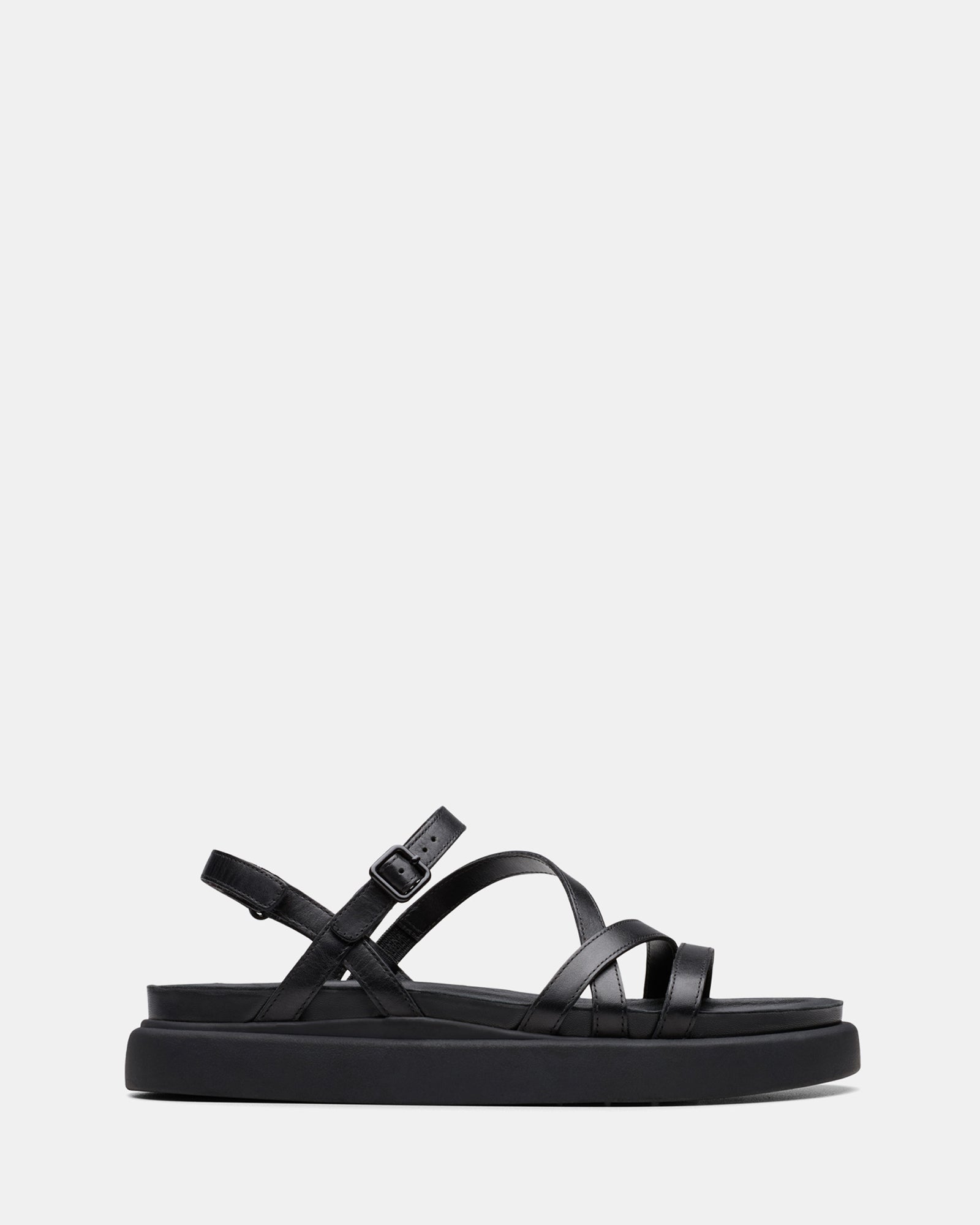 Image of Sandals. Productname: Aristella Rose Black Leather in Black Leather colour by brand - Clarks