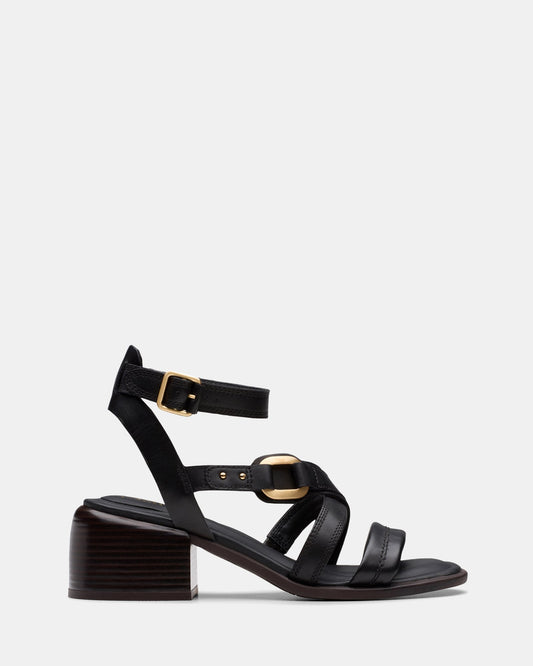 Image of Sandals. Productname: Morwyn Strap Black Leather in Black Leather colour by brand - Clarks