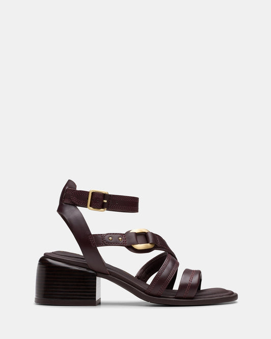 Image of Sandals. Productname: Morwyn Strap Wine Leather in Wine Leather colour by brand - Clarks