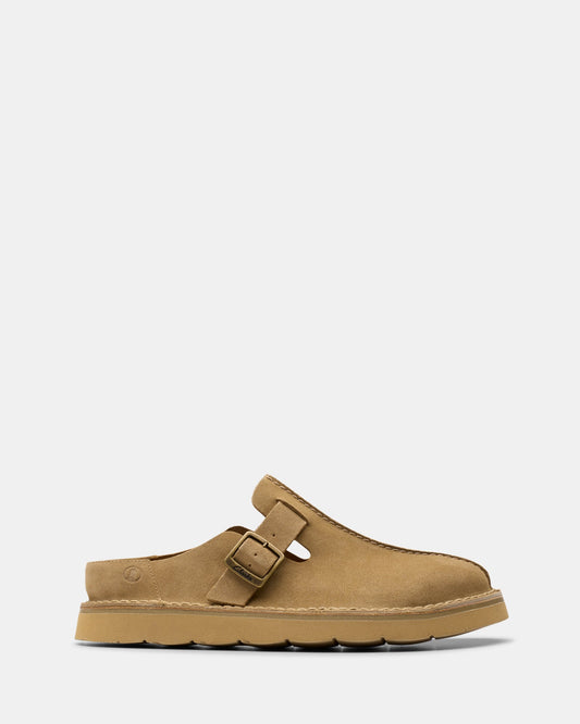 Image of Sandals. Productname: Solsbury Mule Dark Sand Suede in Dark Sand Suede colour by brand - Clarks
