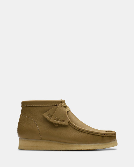 Image of Boots. Productname: Wallabee Boot (m) Dark Olive Leather in Dark Olive Leather colour by brand - Clarks Originals
