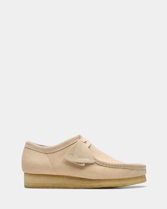 Image of Footwear. Productname: Wallabee (m) Taupe Canvas in Taupe Canvas colour by brand - Clarks Originals