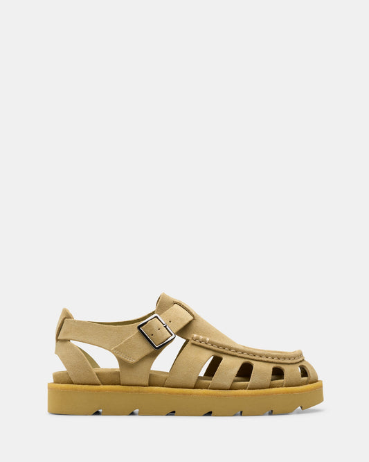 Image of Sandals. Productname: Meare Buckle (m) Dark Maple Suede in Dark Maple Suede colour by brand - Clarks Originals