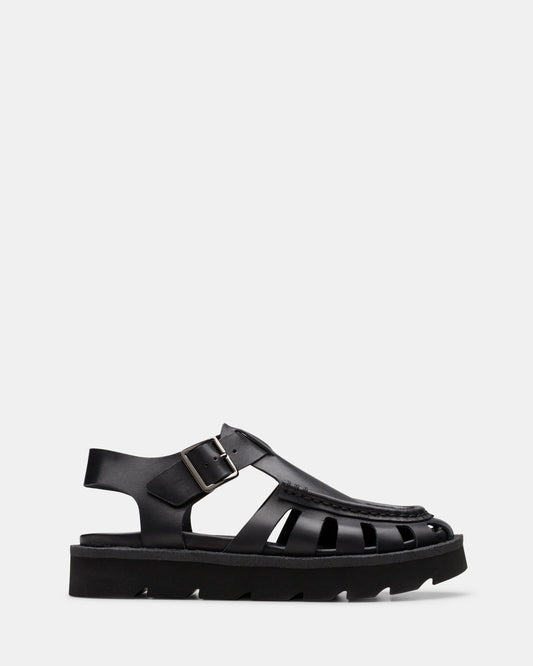 Image of Sandals. Productname: Meare Buckle. (w) Black Leather in Black Leather colour by brand - Clarks Originals