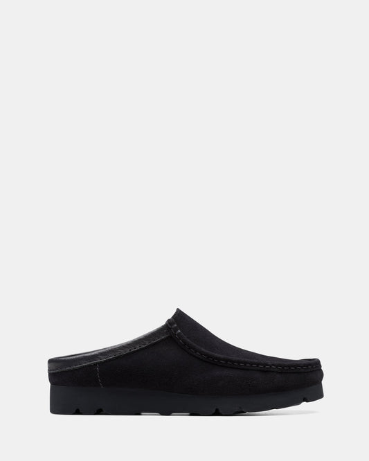 Image of Sandals. Productname: Wallabee Slip Black Suede in Black Suede colour by brand - Clarks Originals