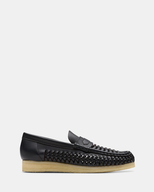 Image of Flats. Productname: Wb Penny Weave (m) Black Leather in Black Leather colour by brand - Clarks Originals