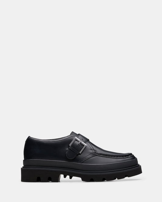 Image of Sneakers. Productname: Badell Monk Black Leather in Black Leather colour by brand - Clarks