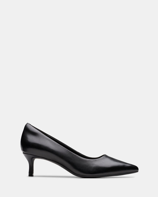 Image of Footwear. Productname: Zarey Court Black Leather in Black Leather colour by brand - Clarks