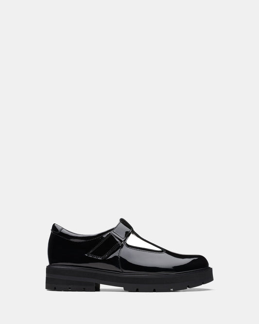 Image of Footwear. Productname: Praguebrill Y. Black Patent in Black Patent colour by brand - Clarks