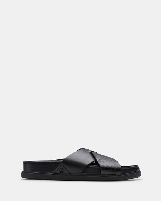 Image of Sandals. Productname: Torford Cross Black Leather in Black Leather colour by brand - Clarks