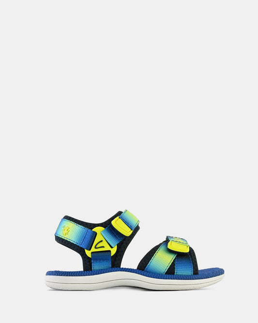 Image of Sandals. Productname: Finn Navy/Lime in Navy, Lime colour by brand - Clarks