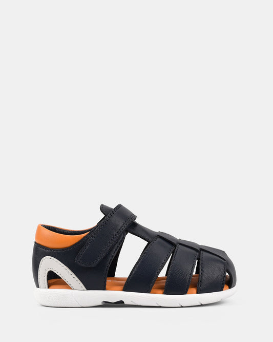 Image of Sandals. Productname: Sonny Navy Multi in Navy Multi colour by brand - Clarks