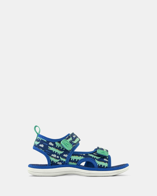 Image of Sandals. Productname: Fisher Blue Croc in Blue Croc colour by brand - Clarks