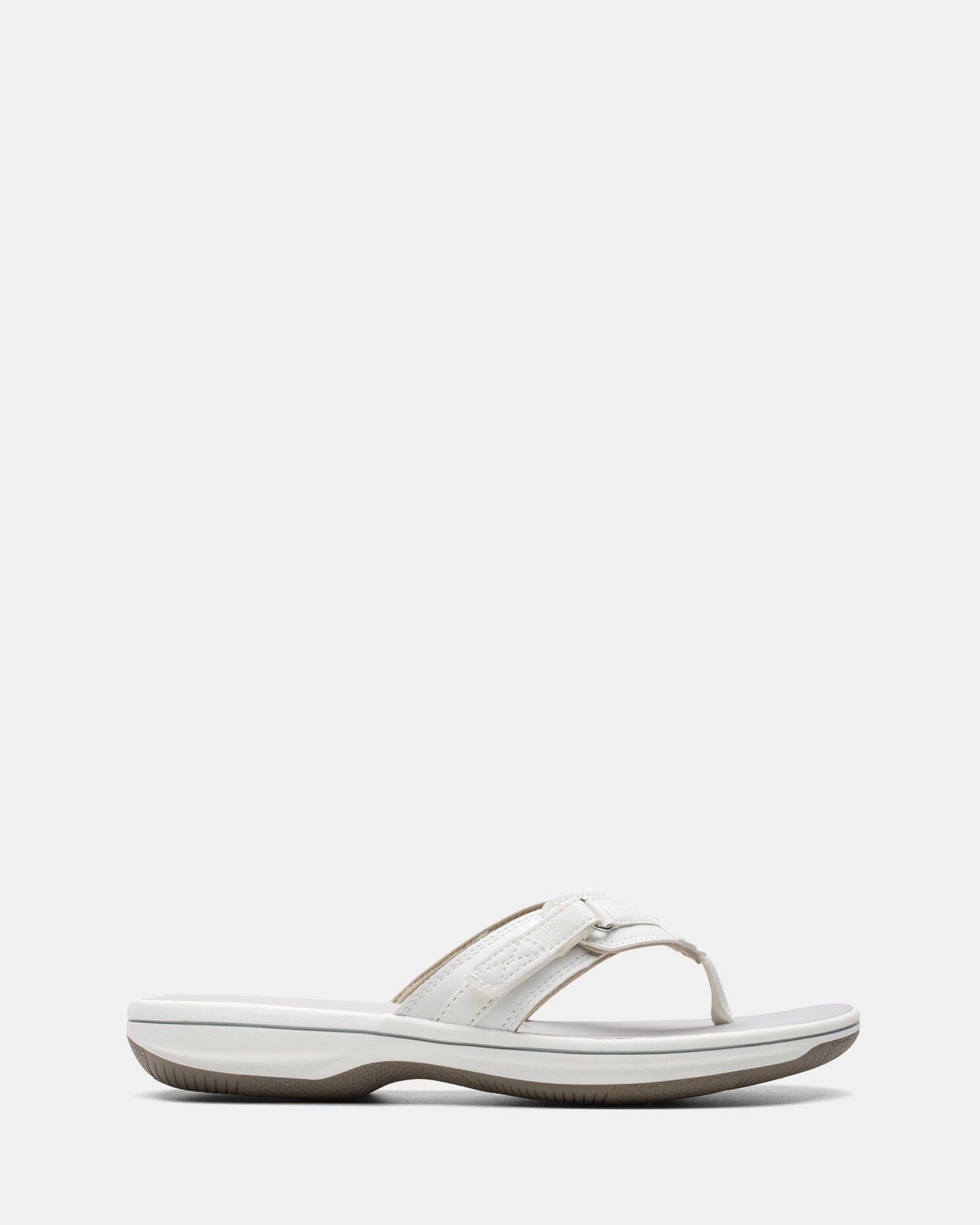 Image of Sandals. Productname: Brinkley Sea White Synthetic in White Synthetic colour by brand - Clarks