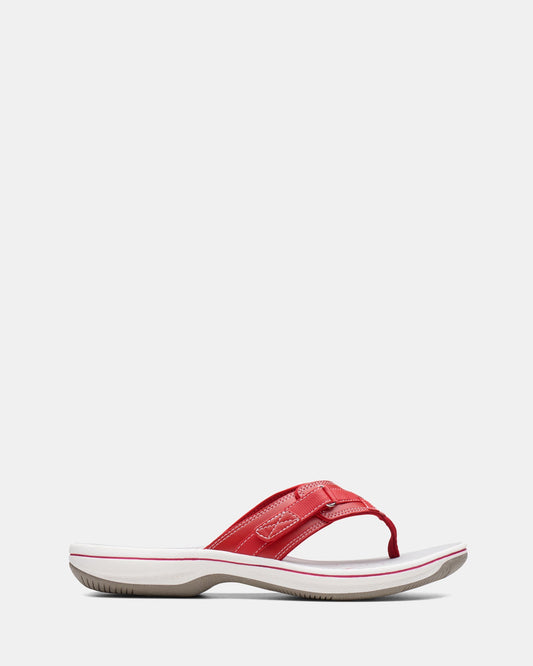 Image of Sandals. Productname: Brinkley Sea Red Synthetic in Red Synthetic colour by brand - Clarks