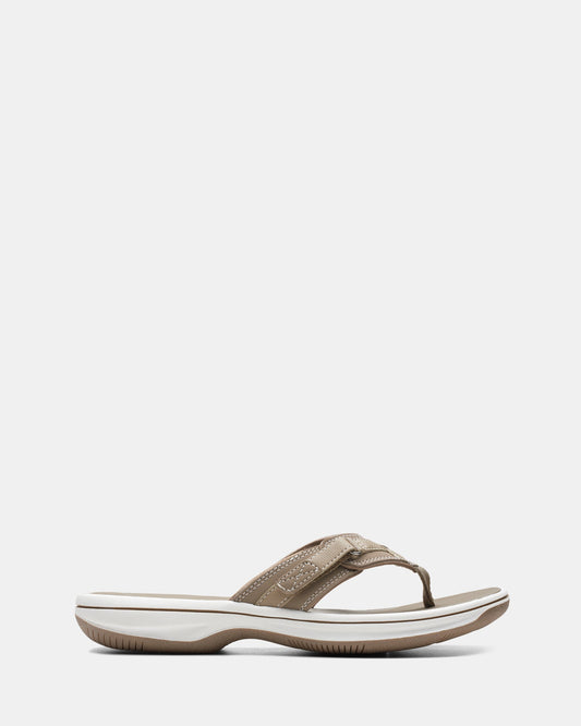 Image of Sandals. Productname: Brinkley Sea Taupe Synthetic in Taupe Synthetic colour by brand - Clarks