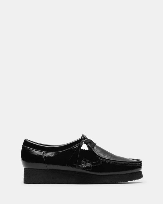 Image of Footwear. Productname: Wallabee. (w) Black Patent in Black Patent colour by brand - Clarks Originals