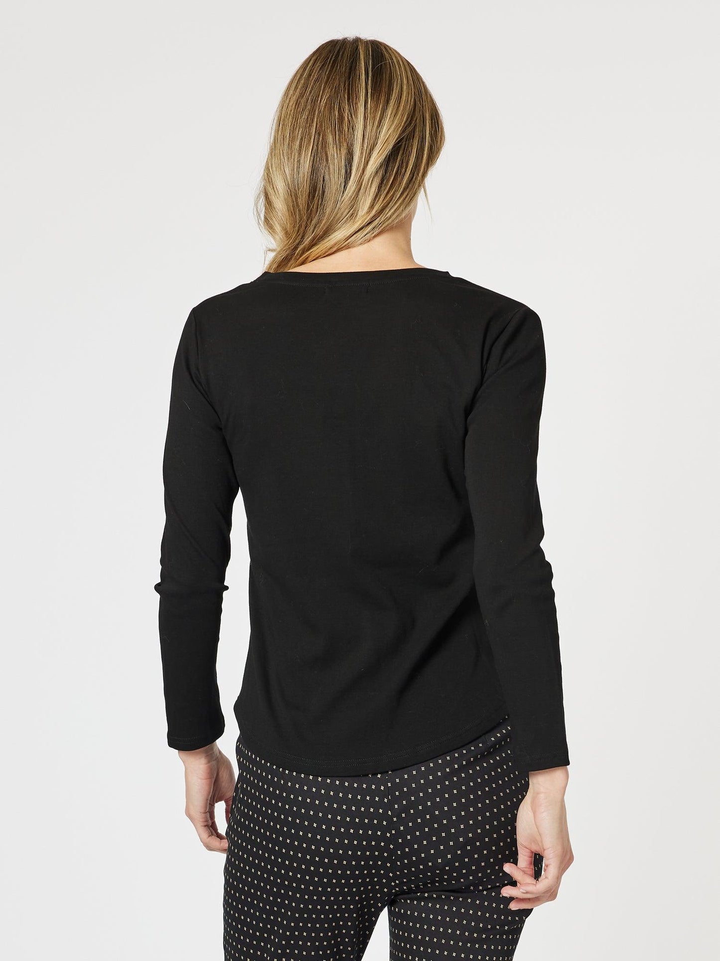 Gordon Smith Long Sleeve Crew Neck Top (Black)