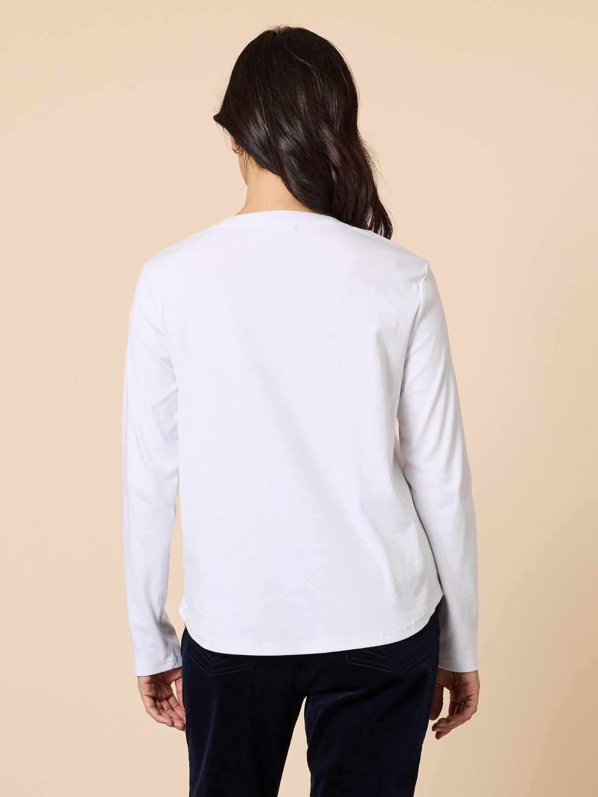 Gordon Smith Long Sleeve Crew Neck Top (White)