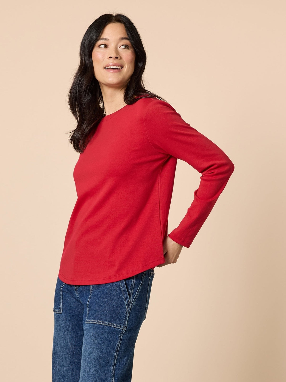 Gordon Smith Long Sleeve Crew Neck Top (Red)
