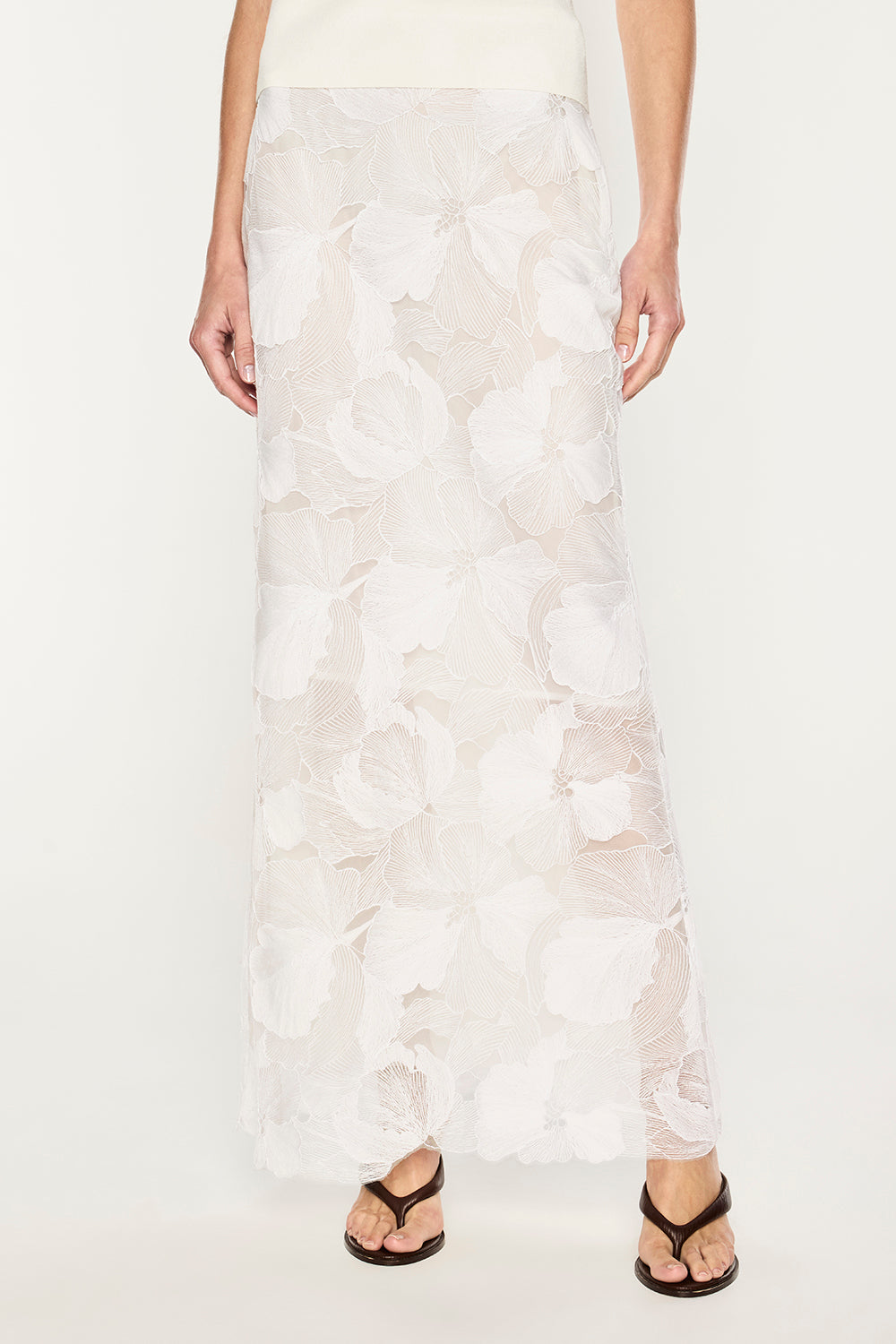 Sheer Force Maxi Skirt (White)