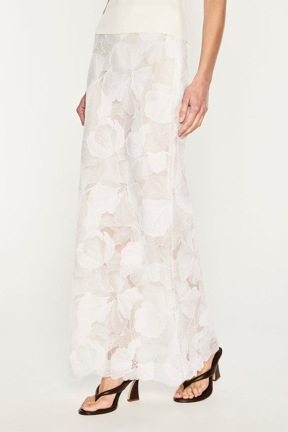 Sheer Force Maxi Skirt (White)