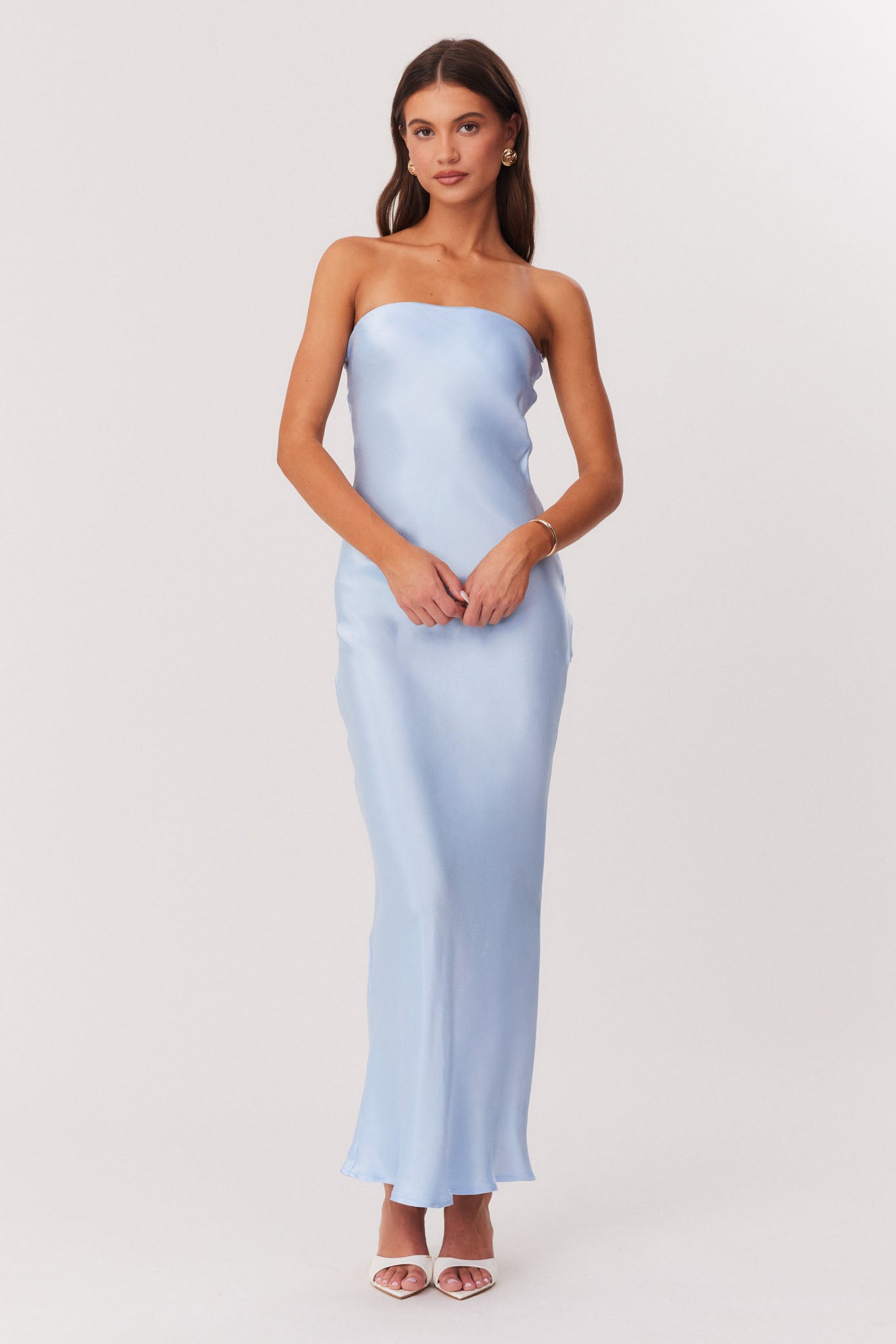 Image of Dresses. Productname: SNDYS ANGEL STRAPLESS DRESS in Sky Blue colour by brand - SNDYS