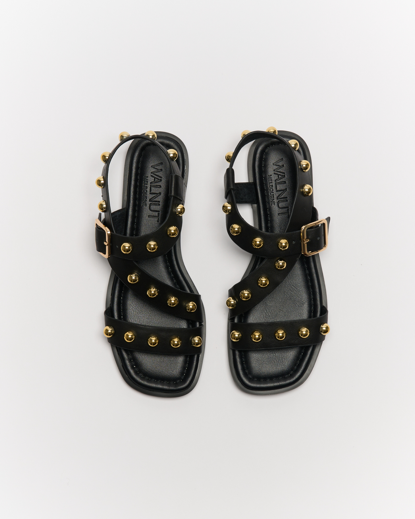 Walnut Melbourne Reid Leather Sandal (Black)