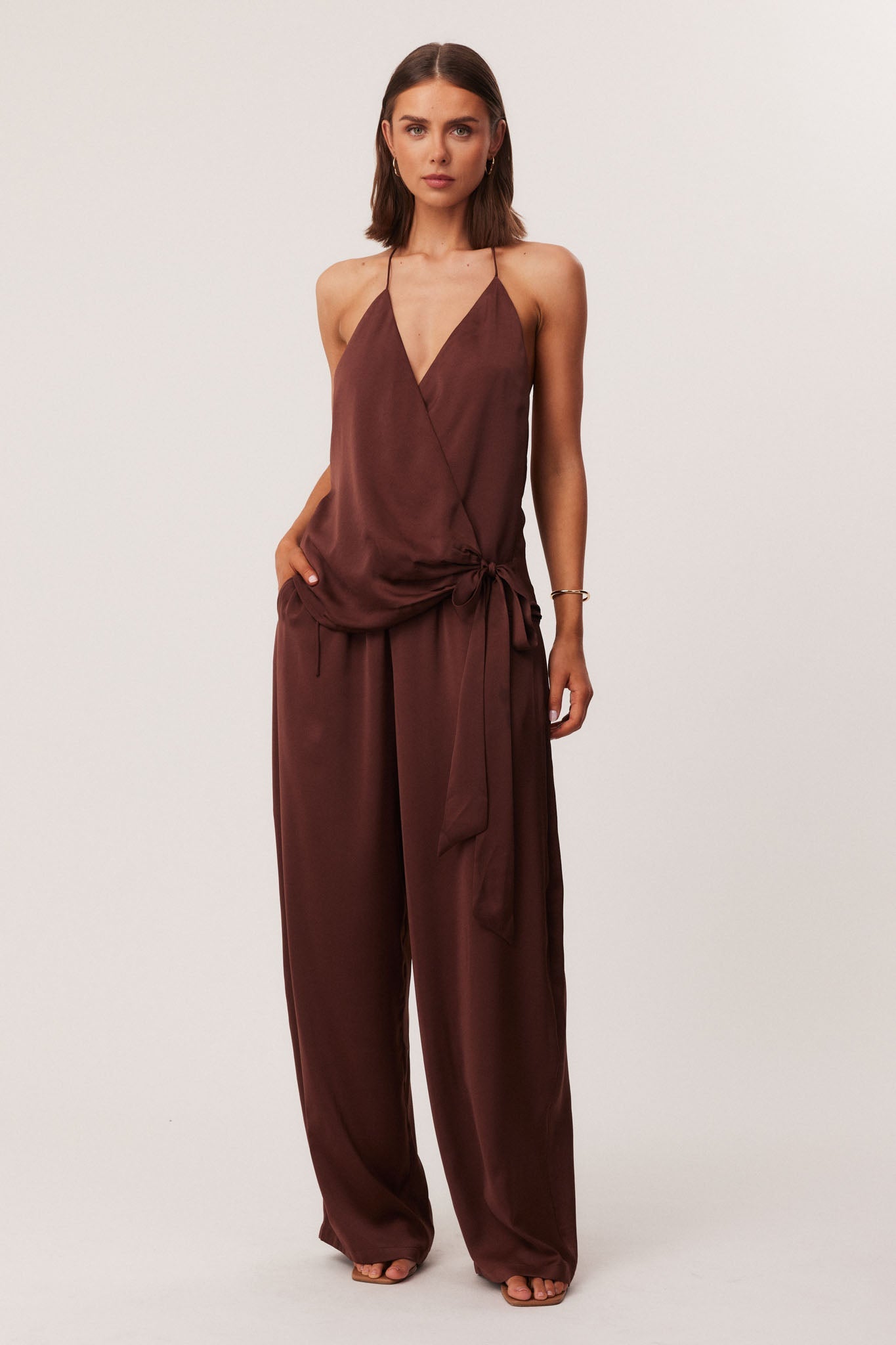 SNDYS ROSEWOOD HALTER TOP (Mocha)