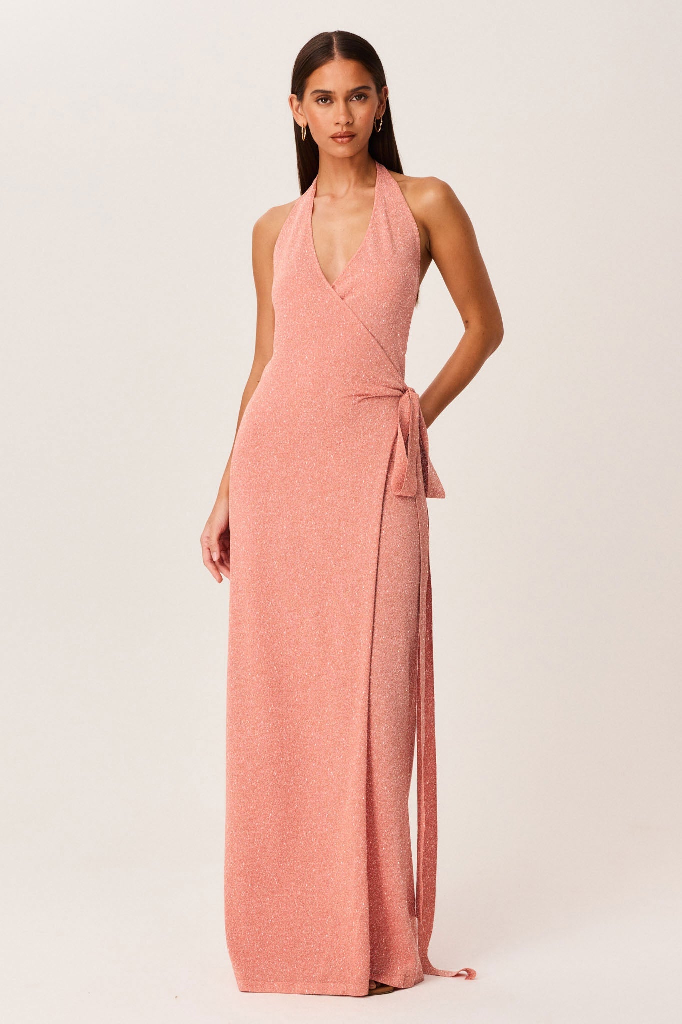 SNDYS TIARE SHIMMER MAXI DRESS (Peach)
