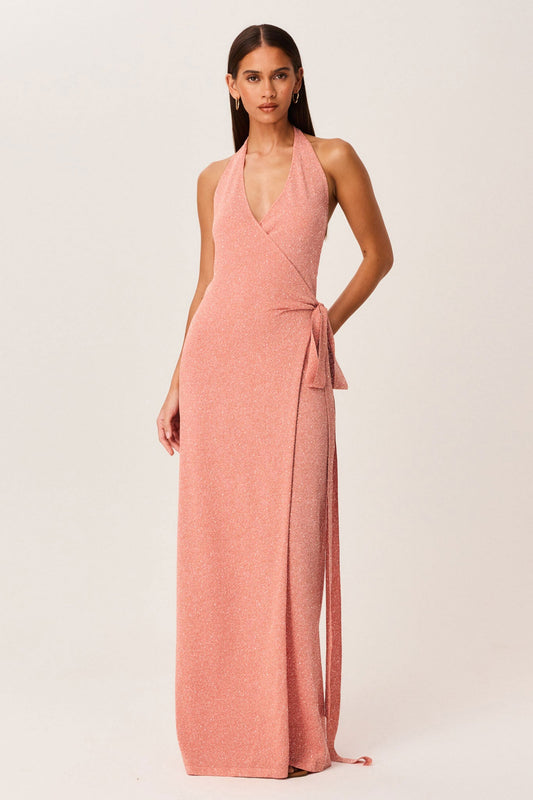 SNDYS TIARE SHIMMER MAXI DRESS (Peach)
