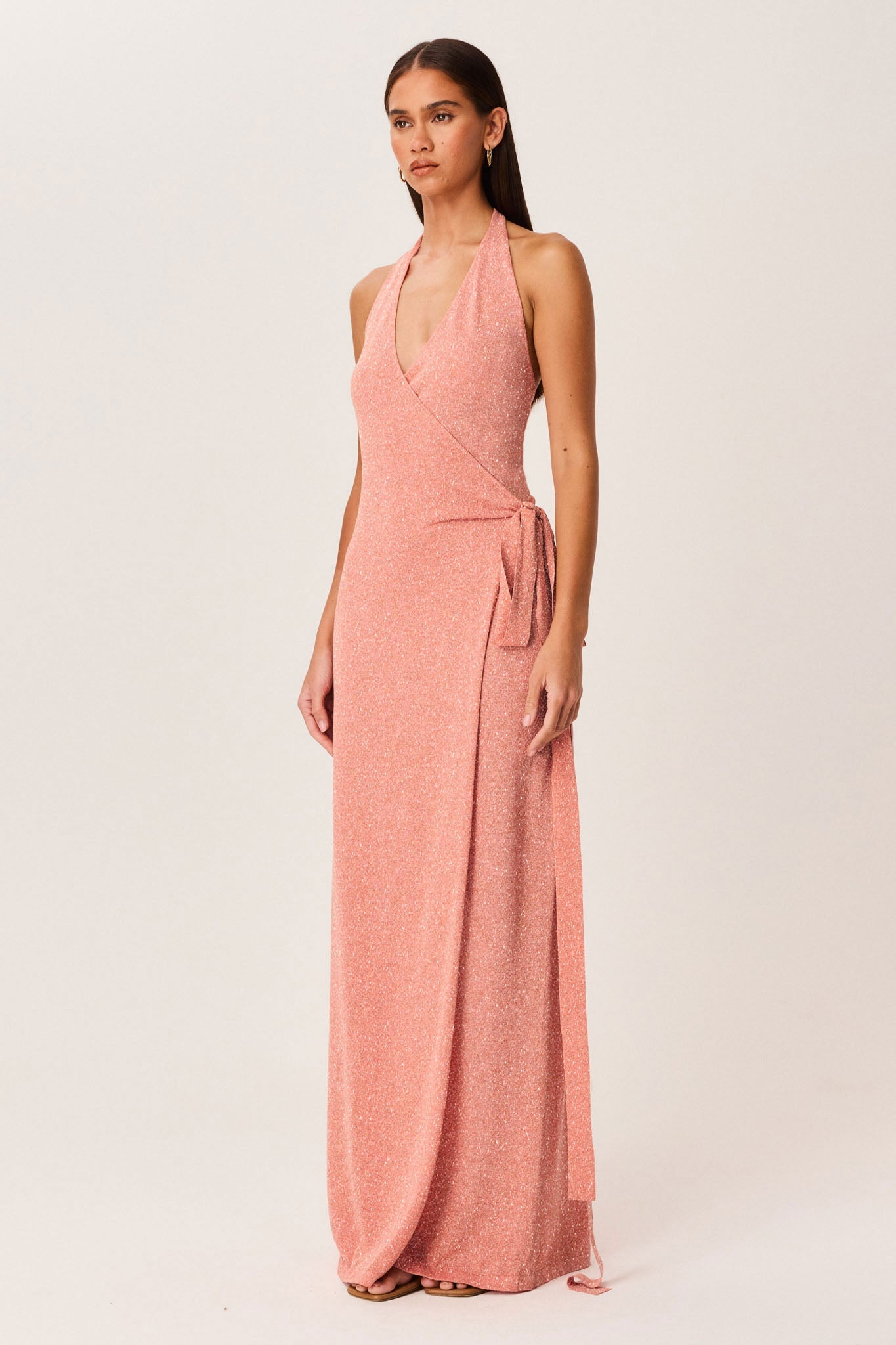 SNDYS TIARE SHIMMER MAXI DRESS (Peach)