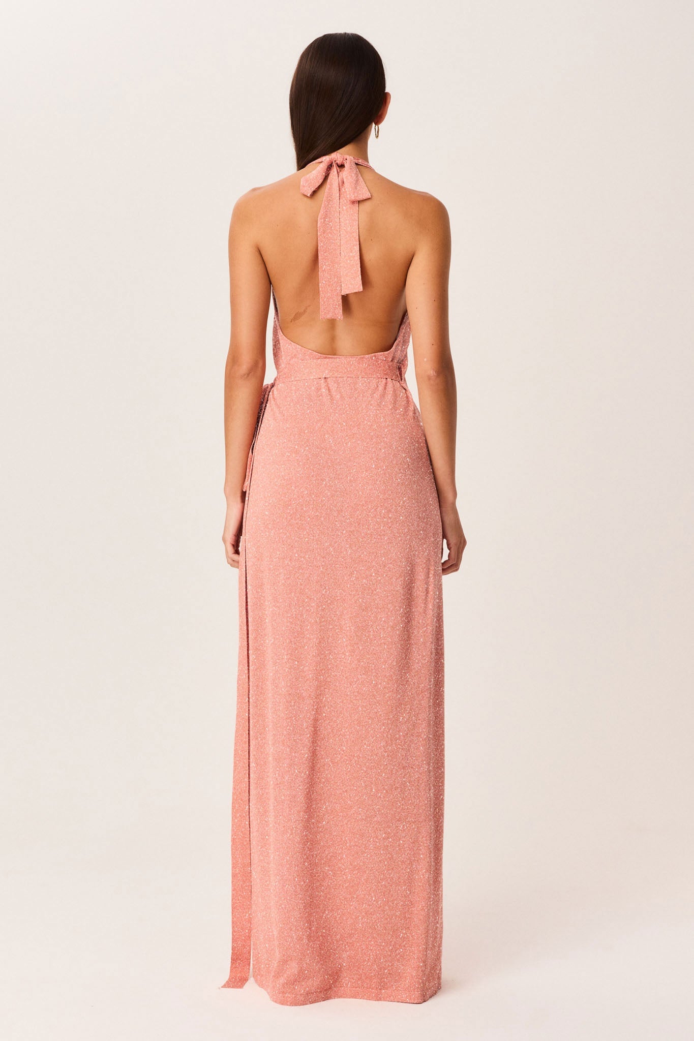 SNDYS TIARE SHIMMER MAXI DRESS (Peach)