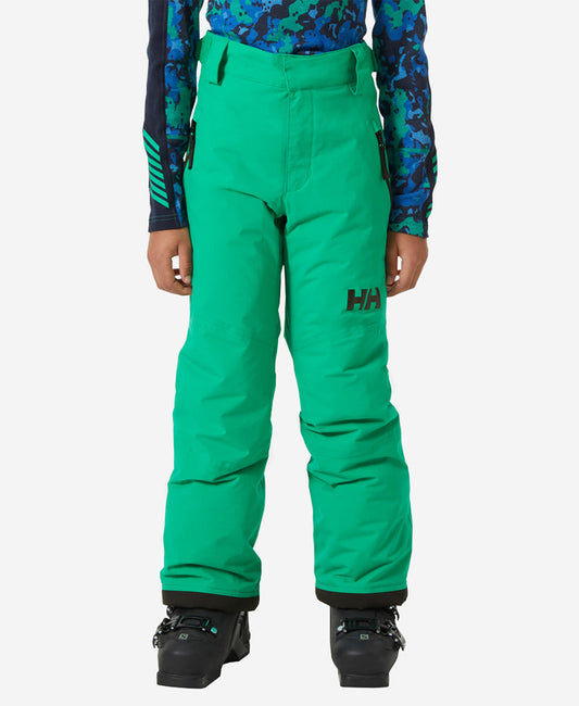 Image of a model wearing Pants. Product name - JR LEGENDARY PANT, Bright Green in Bright Green colour by brand - Helly Hansen