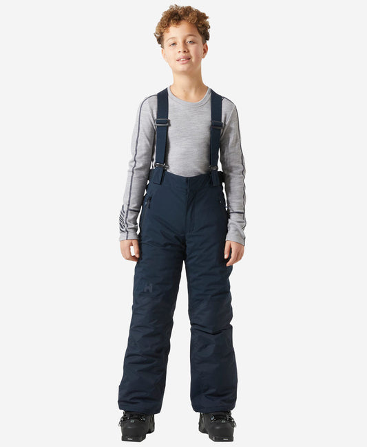 Image of a model wearing Pants. Product name - JR NO LIMITS 2.0 PANT, 598 Navy in Navy colour by brand - Helly Hansen