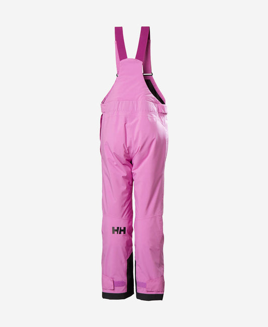 Image of a model wearing Pants. Product name - JR GIRL STELLAR BIB PANT, Meta Pink in Meta Pink colour by brand - Helly Hansen