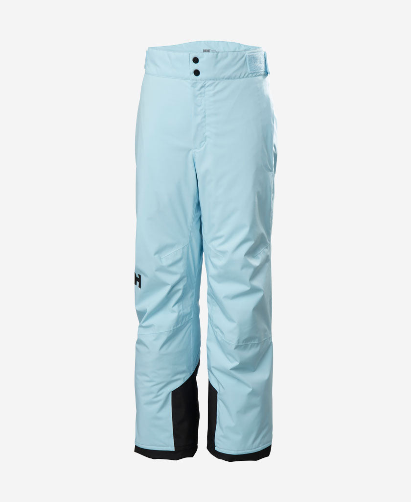 Image of a model wearing Pants. Product name - JR GIRL DIAMOND PANT, Light Cyan in Light Cyan colour by brand - Helly Hansen