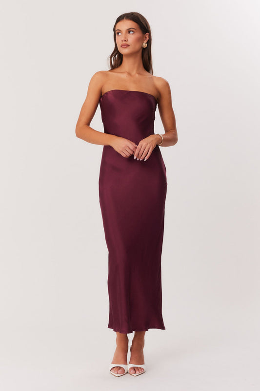 SNDYS ANGEL STRAPLESS DRESS (Wine)
