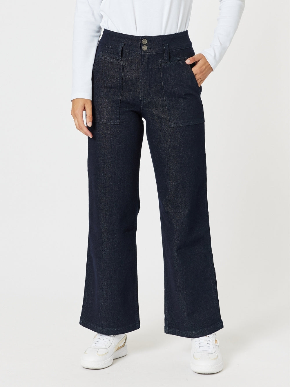 Image of Jeans. Product name - Hudson Wide Leg Jean Dark Denim in Dark Denim colour by brand - Gordon Smith