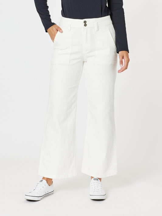 Image of Jeans. Product name - Hudson Wide Leg Jean Ivory in Ivory colour by brand - Gordon Smith