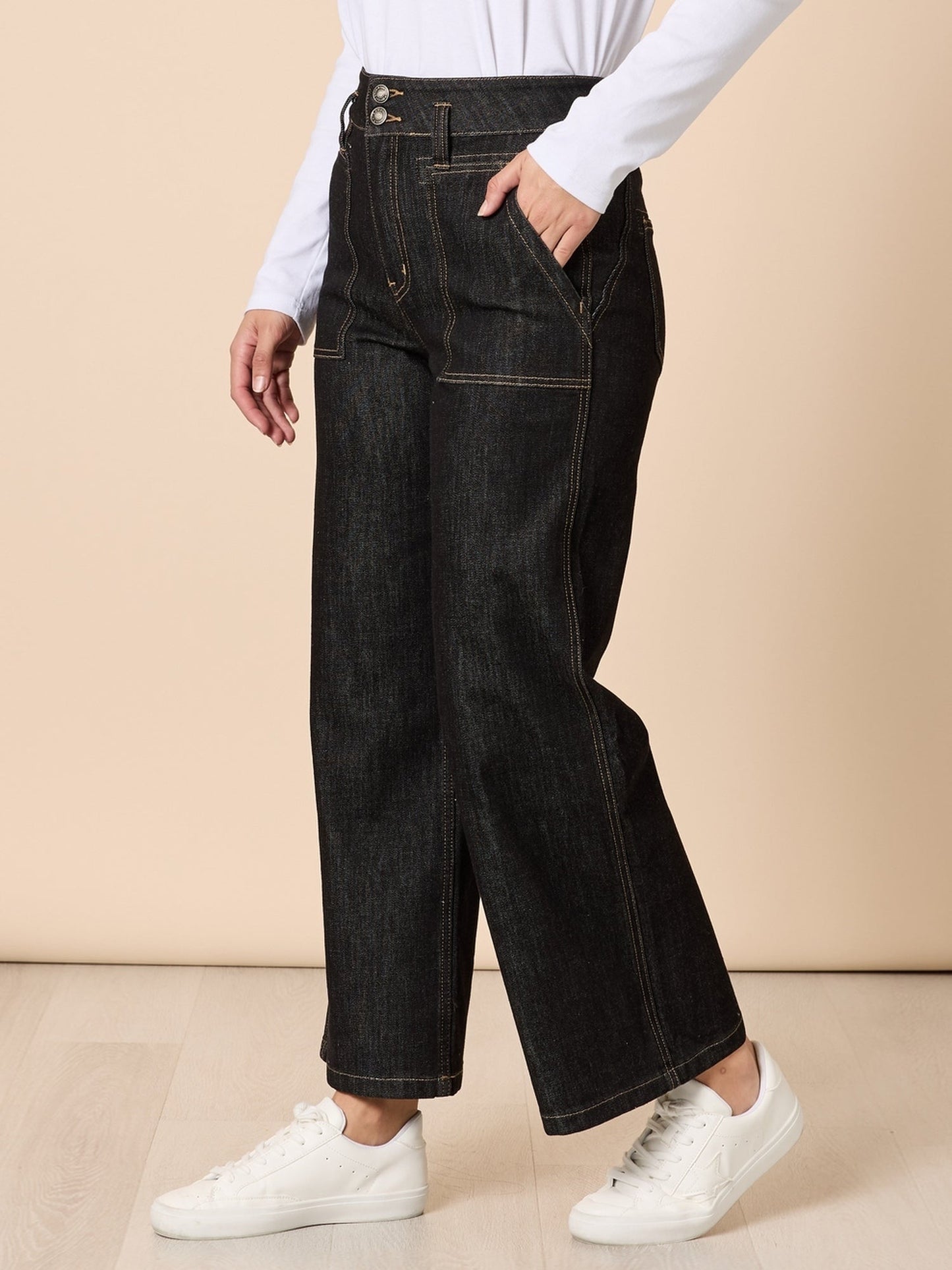 Gordon Smith Hudson Wide Leg Jean (Black)