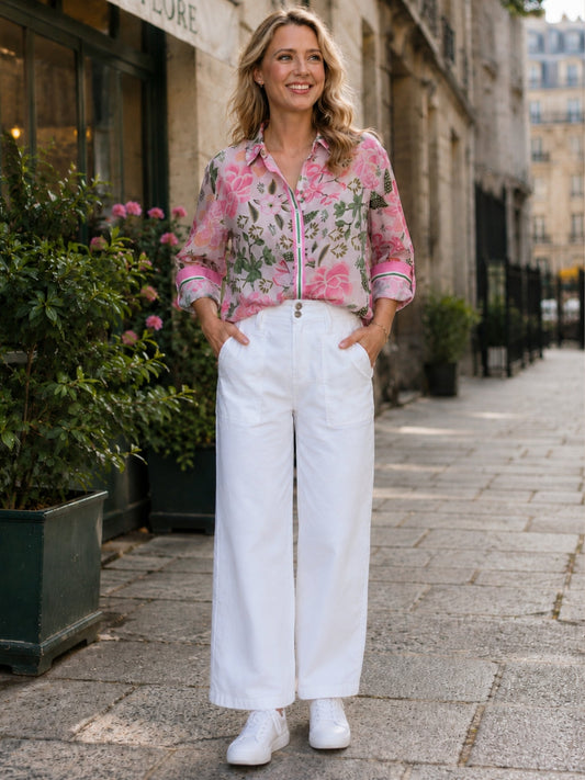 Gordon Smith Hudson Wide Leg Jean (Ivory)