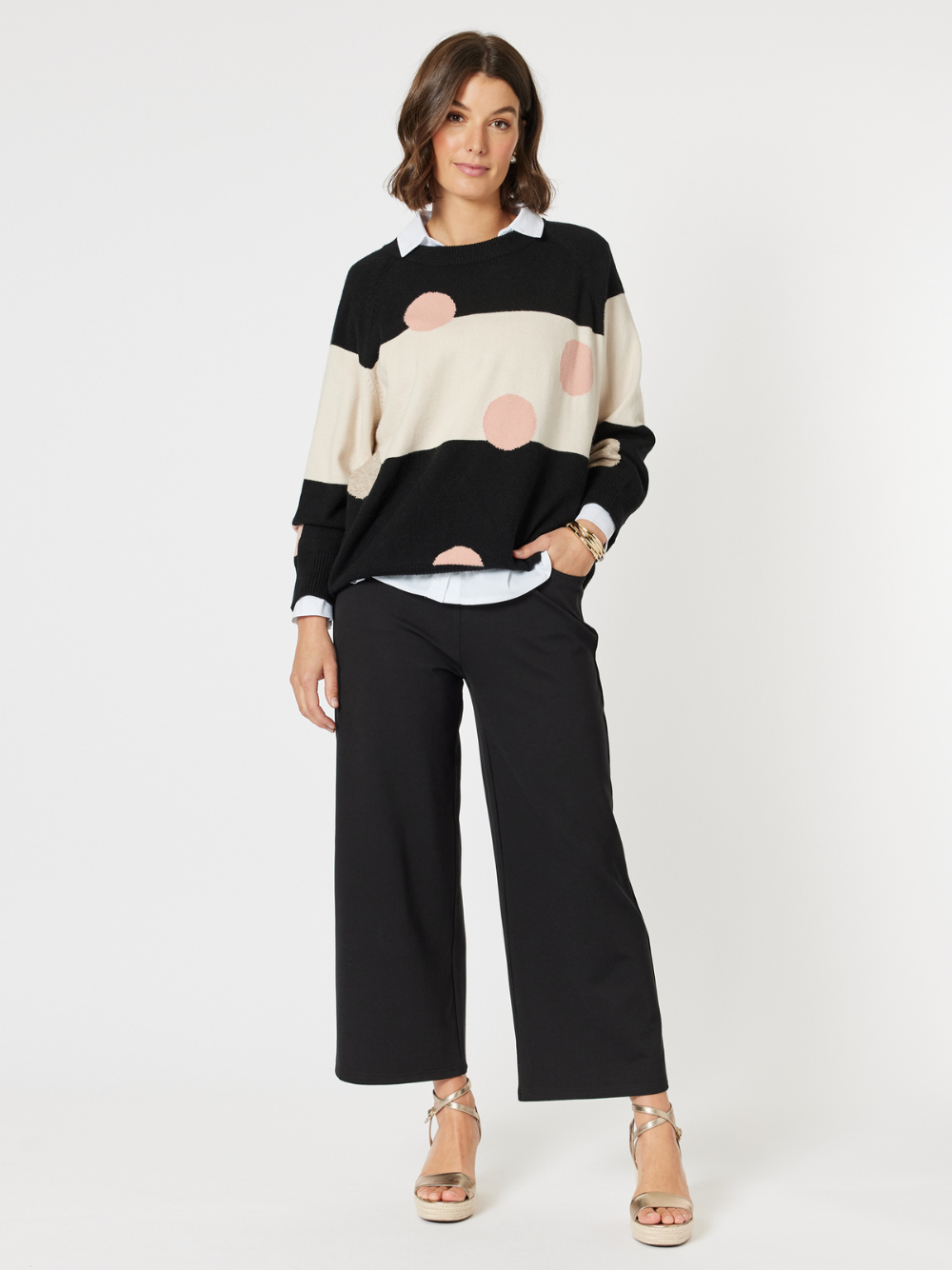 Clarity Kimmy Ponti Wide Leg Pant (Black)