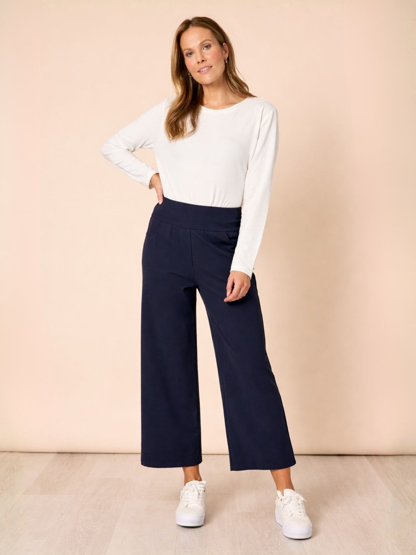 Clarity Kimmy Ponti Wide Leg Pant (Navy)