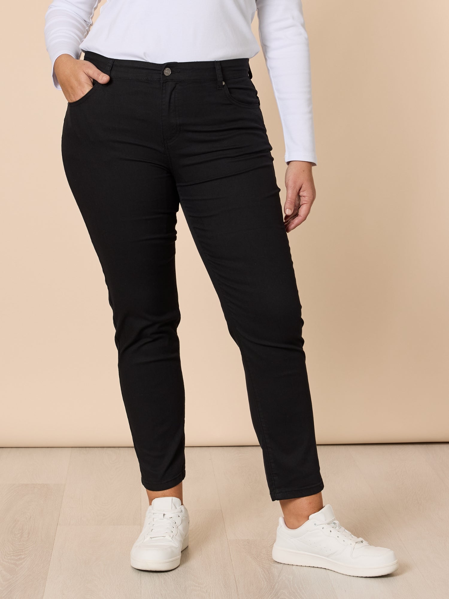Image of Jeans. Product name - Coloured Marvel Denim Jean Black in Black colour by brand - Gordon Smith